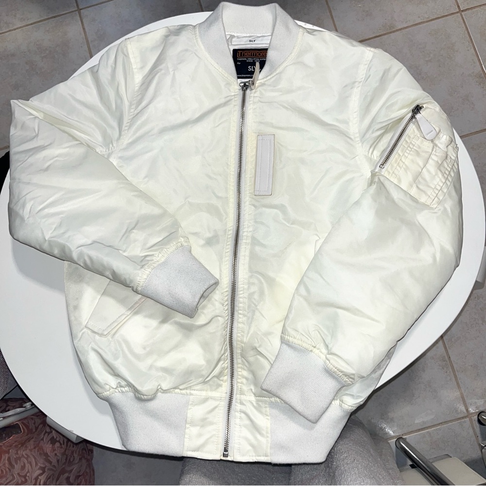 Cream white bomber jacket